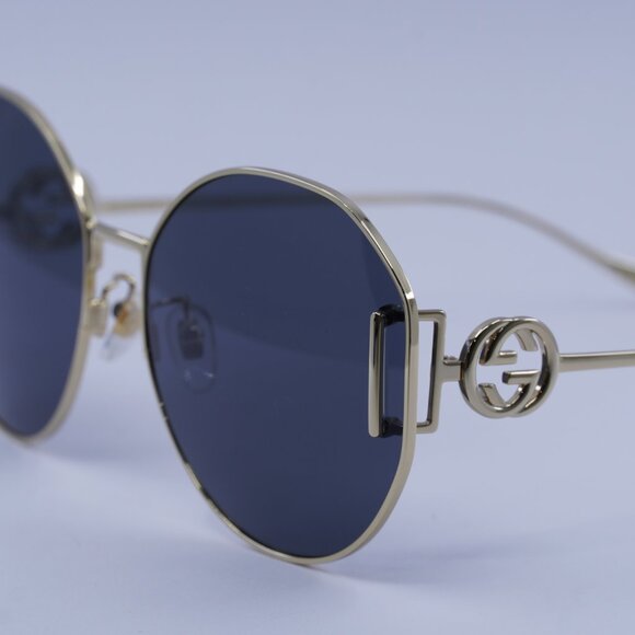 Gucci GG1206SA 002 Sunglasses Gold Round Frame, Grey Lenses - Picture 5 of 11